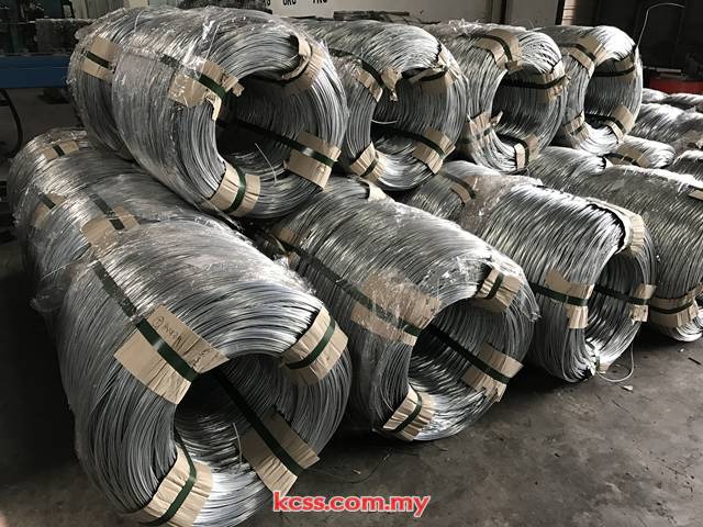 Coils of galvanised wire