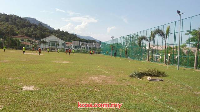 Fencing around the football field at Meru