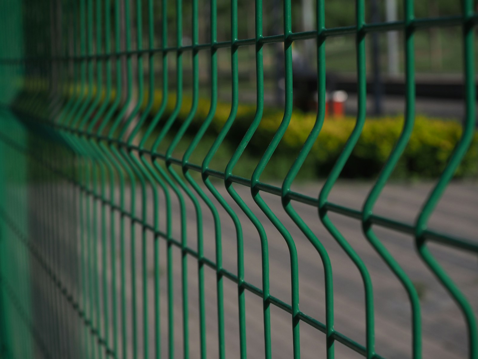 Green welded panel fence